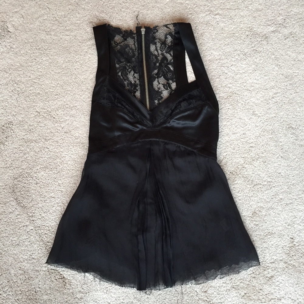 Prima 100% silk and lace top.